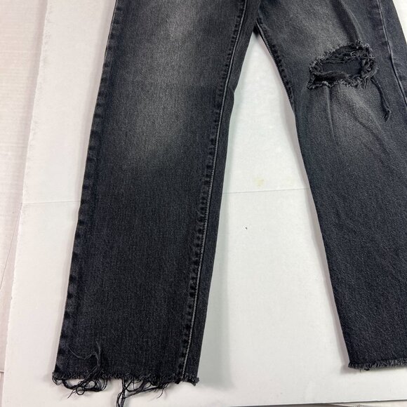 Levi's Jeans Women's 27x27* Big E Wedgie Straight Black Distressed Denim Tag 26 - Picture 4 of 16